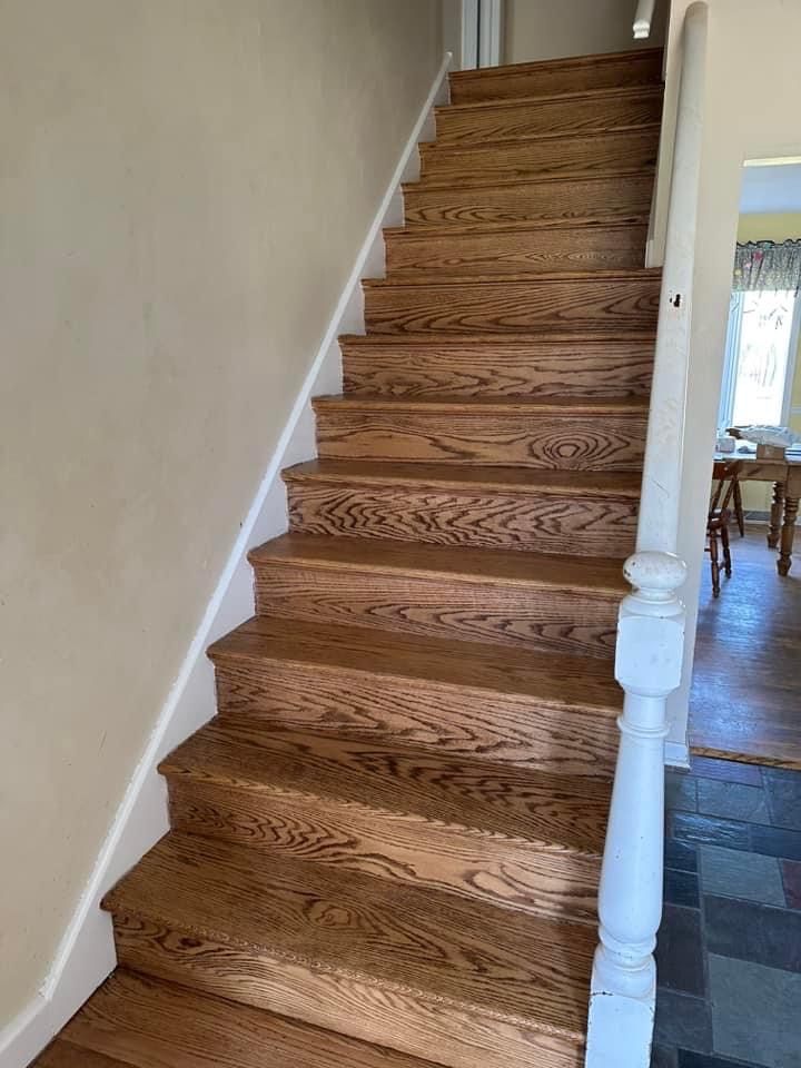 Refinishing Hardwood Stairs With Golden Oak Stain