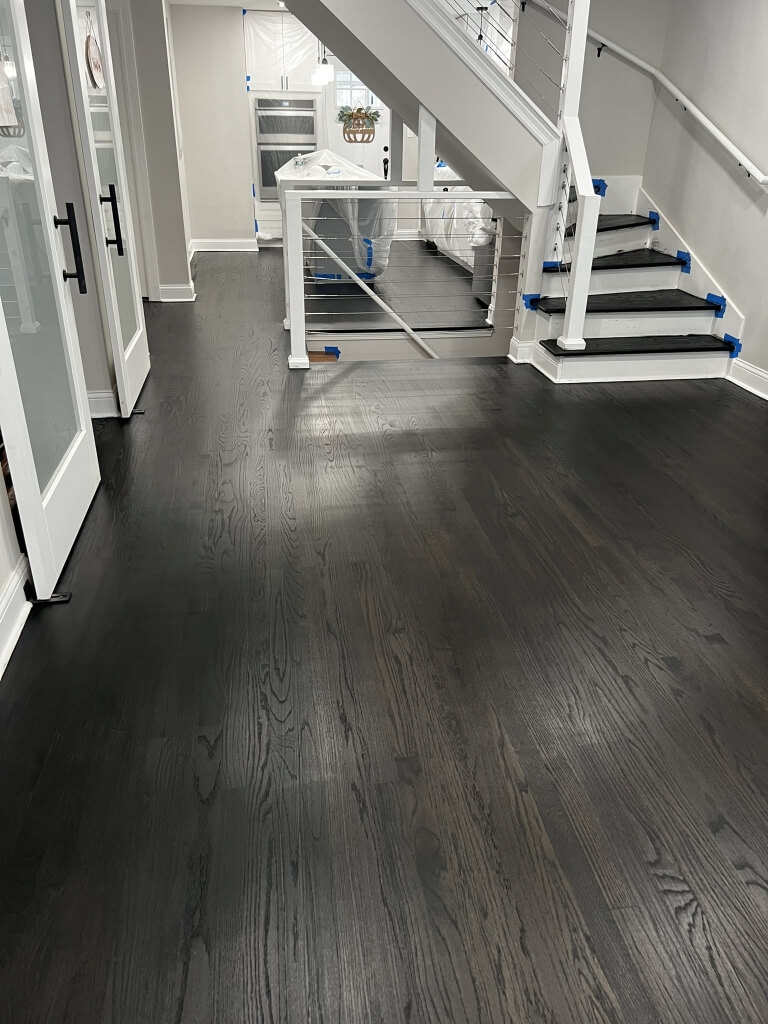 black stained hardwood floors Chicago